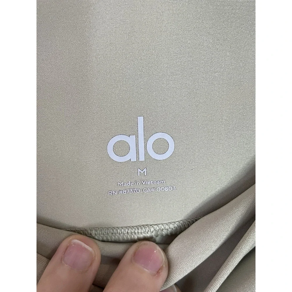 Alo Yoga Airbrush Leggings Sz M High Waist Running Pilates Sporty Workout Beige